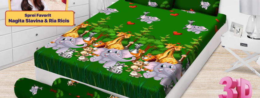 Sprei Emilia Lovely Animals Tinggi 25 cm