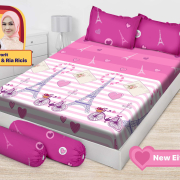 Sprei Emilia New Eiffel Pink Tinggi 25 cm