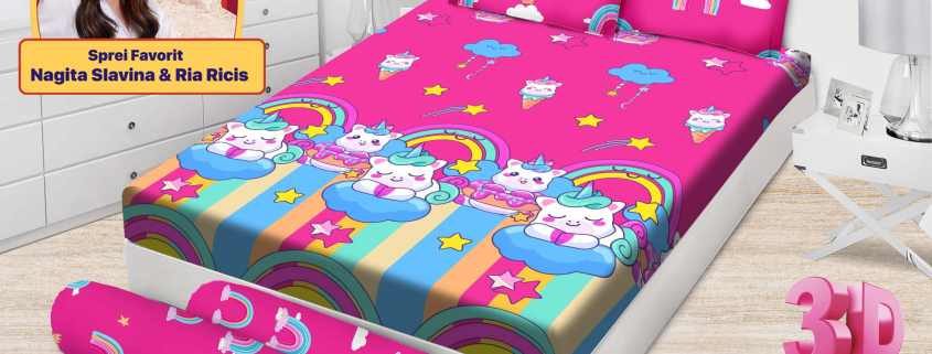 Sprei Emilia Unicorn Donut Tinggi 25 cm