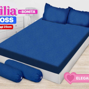 Sprei Emilia Polos Emboss Elegant Blue