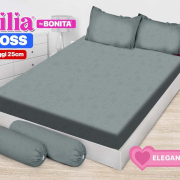 Sprei Emilia Polos Emboss Elegant Silver
