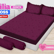Sprei Emilia Polos Emboss Emerald Purple