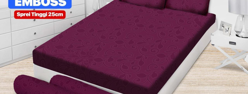 Sprei Emilia Polos Emboss Emerald Purple