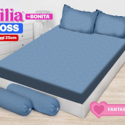 Sprei Emilia Polos Emboss Fantastic Blue