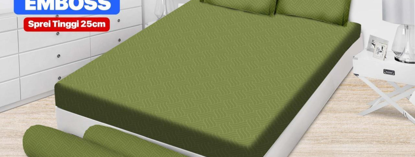 Sprei Emilia Polos Emboss Fresh Green