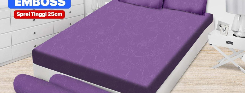 Sprei Emilia Polos Emboss Light Purple