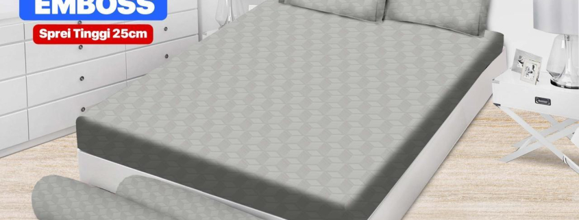 Sprei Emilia Polos Emboss Luxury Grey