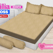 Sprei Emilia Polos Emboss Luxury Latte
