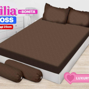Sprei Emilia Polos Emboss Luxury Mocha