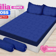 Sprei Emilia Polos Emboss New Dark Blue