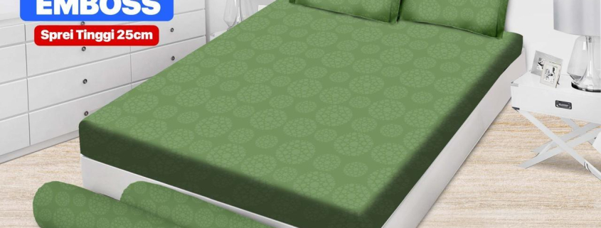 Sprei Emilia Polos Emboss New Light Green
