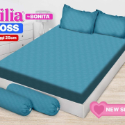 Sprei Emilia Polos Emboss New Sky Blue
